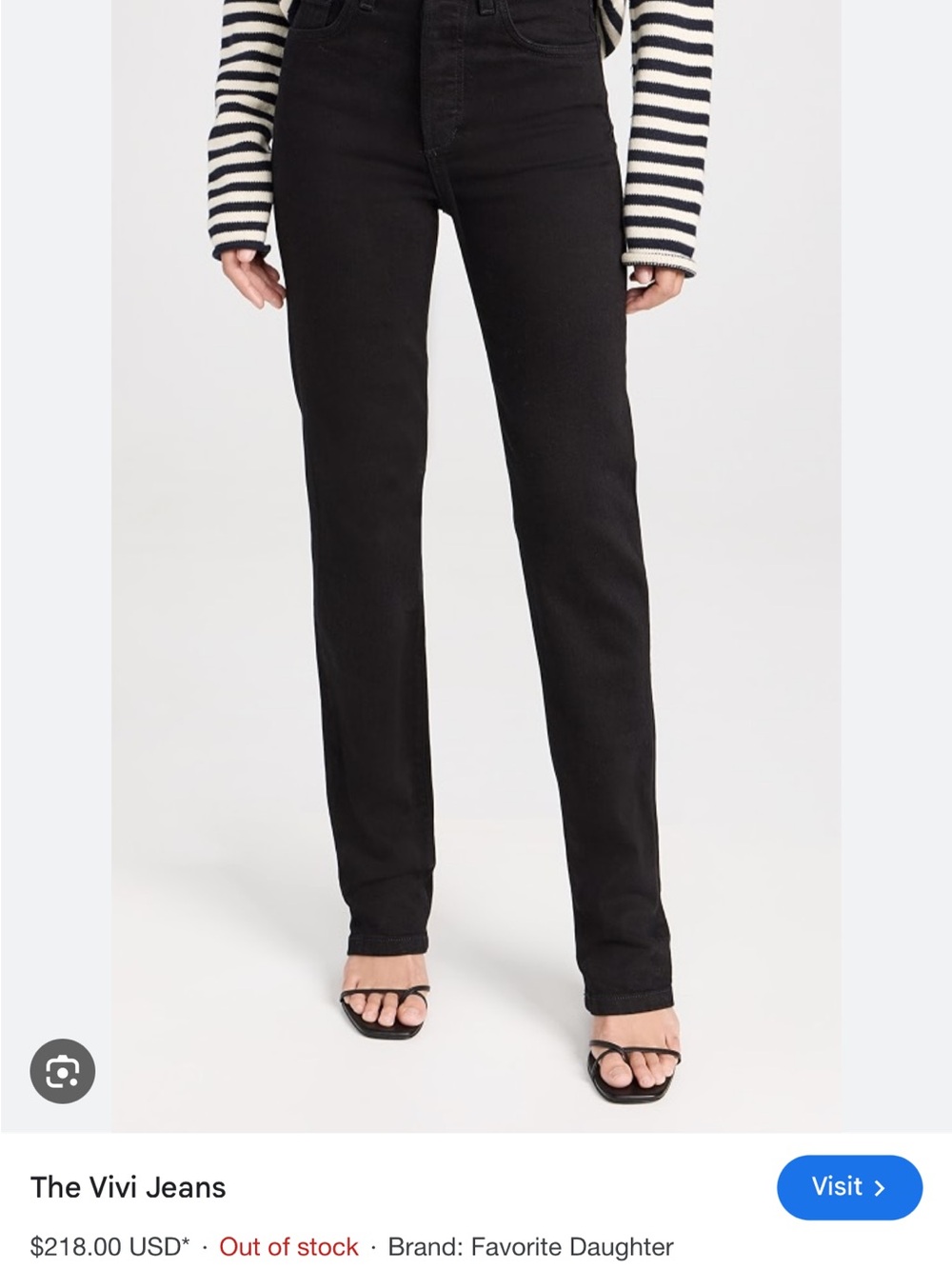 Favorite Daughter Straight-Leg High-Rise Jeans in Black